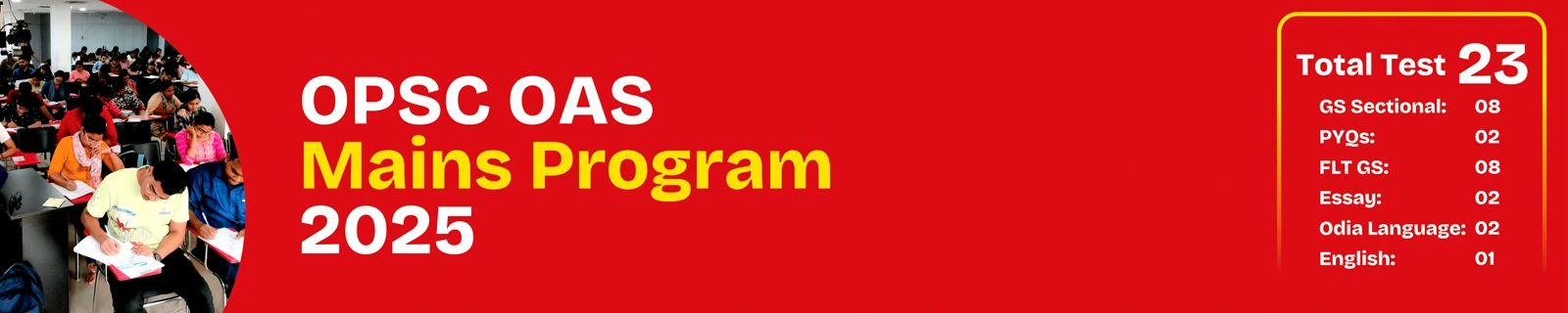 All Odisha OPSC OAS  Mains Test Series Program 2025